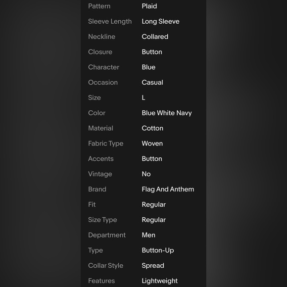 Flag & Anthem Mens Plaid Shirt Button Up Large Adult Blue Navy White NWT - Picture 13 of 13